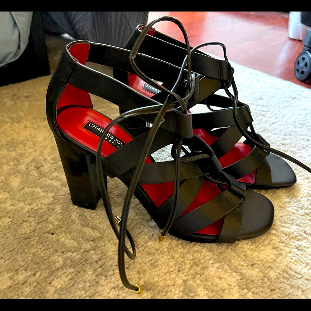 Charles Jourdan lace up heeled sandals